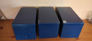 Cajas archivadoras para CDs en color azul