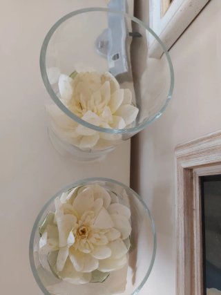 Conjunto 2 jarrones cristal flor