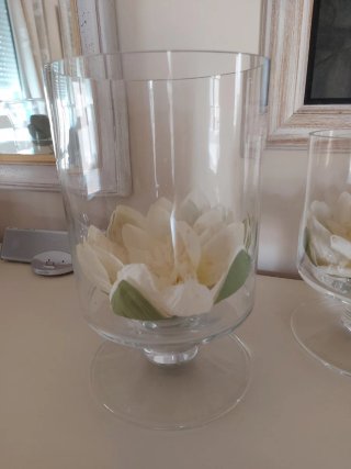 Conjunto 2 jarrones cristal flor