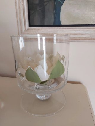 Conjunto 2 jarrones cristal flor