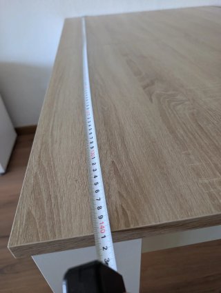Mesa extensible roble claro y blanco
