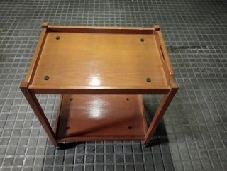 Carrito Auxiliar Madera Nogal con Ruedas