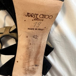 Sandalias Jimmy Choo ante negras fiesta