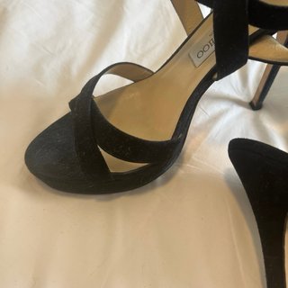 Sandalias Jimmy Choo ante negras fiesta