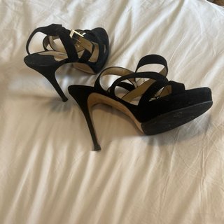 Sandalias Jimmy Choo ante negras fiesta