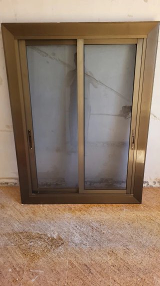 3 Ventanas Correderas Aluminio Oscuro