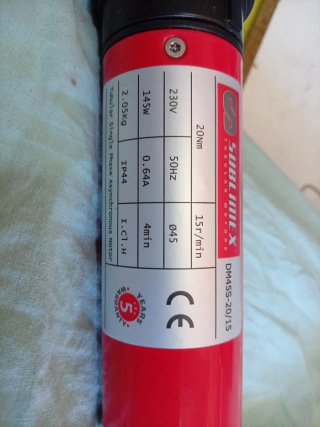 Motor persiana SUBLIMEX 20Nm 230V