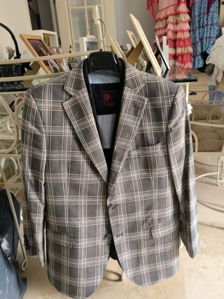 Chaqueta de vestir gris cuadros,talla 50