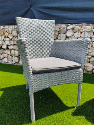 Pack 2 Sillas Jardín Mimbre Gris