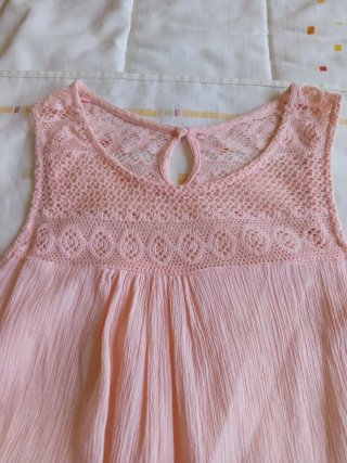 Blusa tirantes encaje rosa