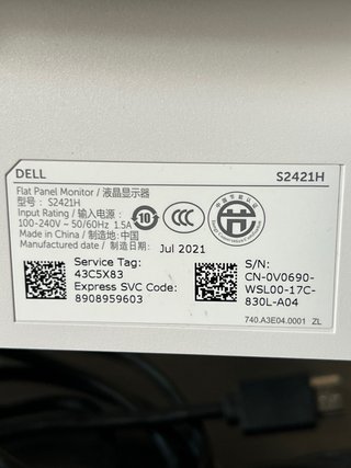 Monitor Dell S2421H 24 Full HD