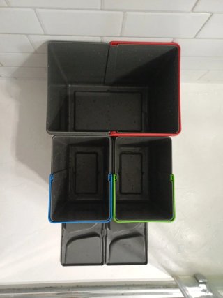 Confezione da 3 bidoni per rifiuti e/o riciclaggio di Emuca