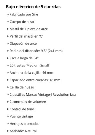 5 Cuerdas Marcus Miller V5 Alder-5 NT