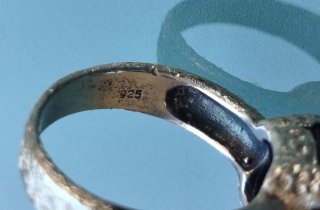 Pulsera y Anillo Plata 925 con Piedra Negra
