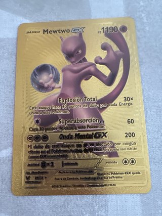 Carta Pokémon Mewtwo GX Dorada PS 1190