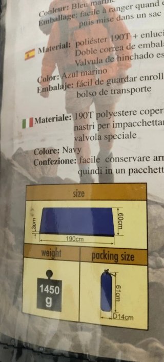 Colchón autohinchable poliéster