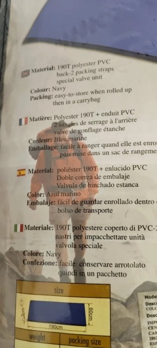 Colchón autohinchable poliéster