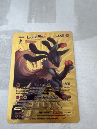 Carta Pokémon Lucario VMAX Dorada 460 HP