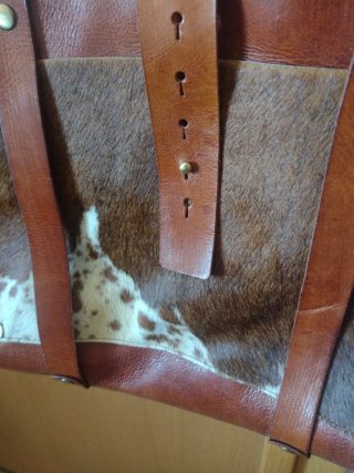 Bolso shopper cuero y piel de potro
