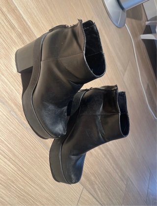 Botines tacón plataforma negros mujer talla 36