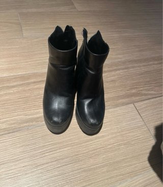 Botines tacón plataforma negros mujer talla 36