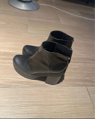 Botines tacón plataforma negros mujer talla 36