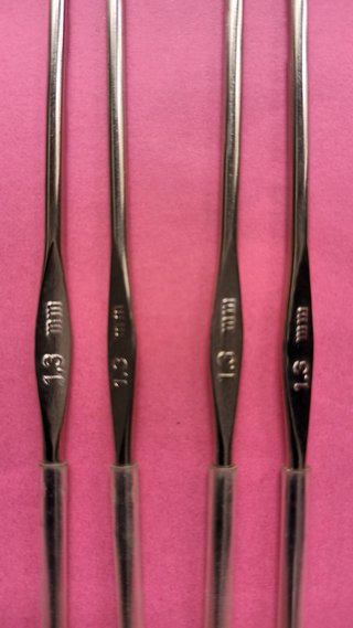 Set 15 agujas crochet acero inoxidable