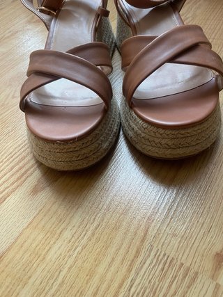 Sandalias cuña esparto marrón talla 37