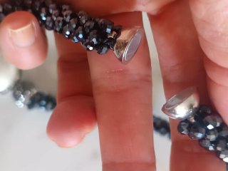 Collar perlas y cristales