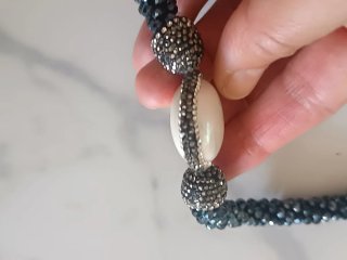 Collar perlas y cristales