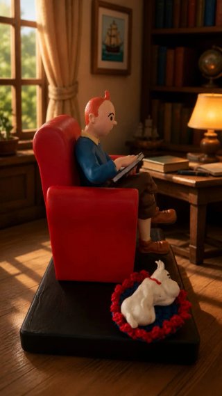 Figura Tintín Resina Pintada a Mano