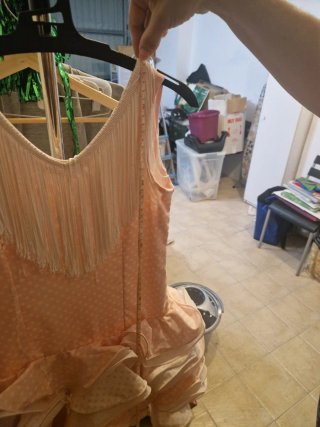 Vestido Gitana Niña Rosa Lunares