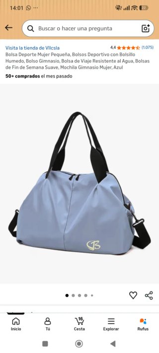 Bolsa de deporte impermeable gris-azulado y negra