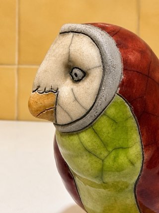 Scultura Barbagianni Ceramica Artigianale