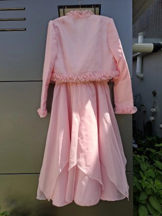 Vestido Chiffon Rosa Vintage + Bolero