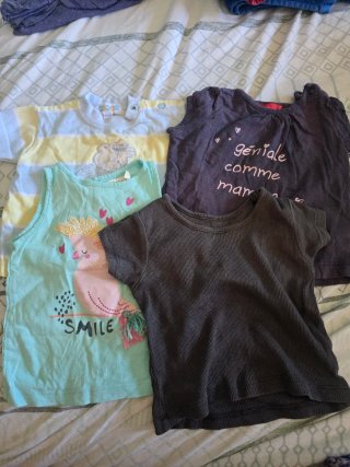 Lote Ropa Bebé Niña Camisetas Manga Corta