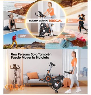 Bicicleta Estática Negra y Roja