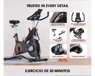 Bicicleta Estática Negra y Roja