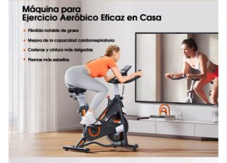 Bicicleta Estática Negra y Roja