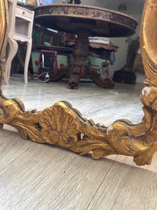 Espejo Antiguo Luis XV Francés Dorado