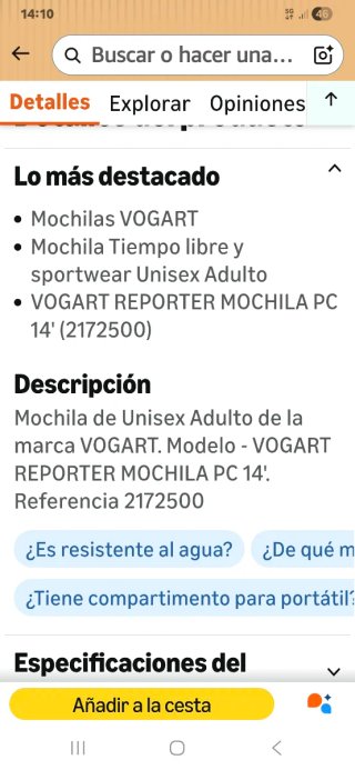Mochila Vogart Azul y Turquesa