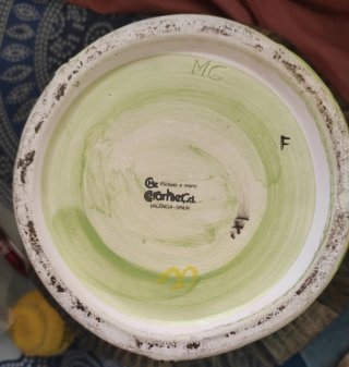 Jarrón cerámica pintado a mano