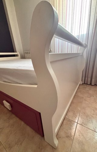 Cama juvenil 105cm con cajones y colchón