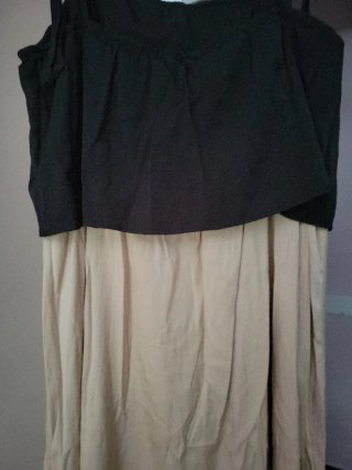 Vestido largo tirantes color block