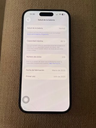 iPhone 15 Negro 86% Batería