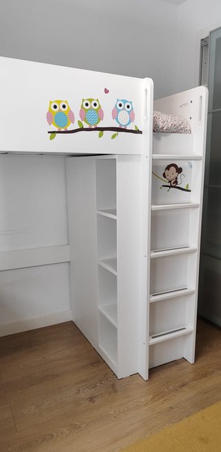 Cama alta blanca IKEA SMÅSTAD