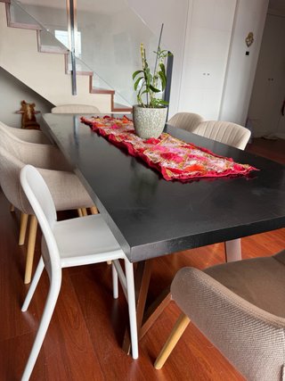 Mesa comedor 8 personas negra