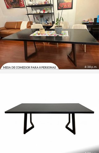Mesa comedor 8 personas negra
