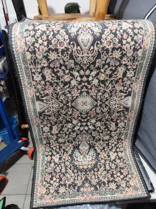 Tappeto persiano lana nero multicolore