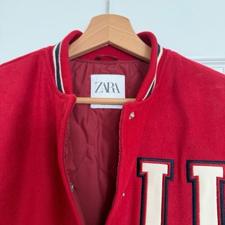 Chaqueta Varsity Zara College Americana Roja